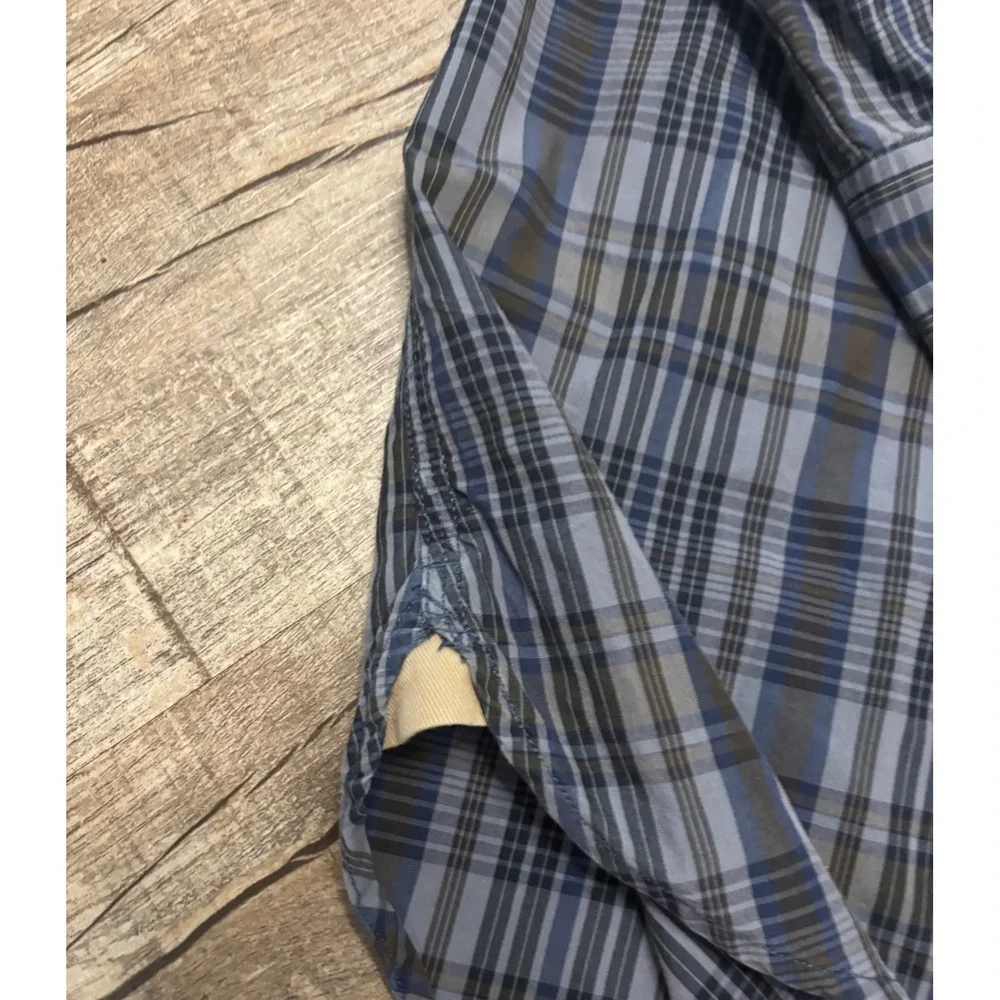 Banana Republic Heritage Mens XL Blue Plaid Button Down Shirt Long Sleeve Cotton